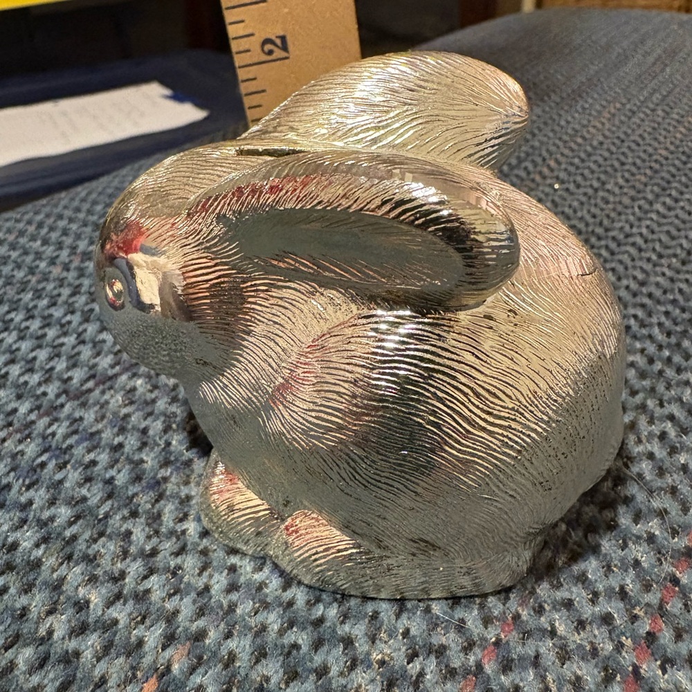 Godinger Silver Bunny Rabbit Coin Bank Made In Japan - Picture 6 of 9